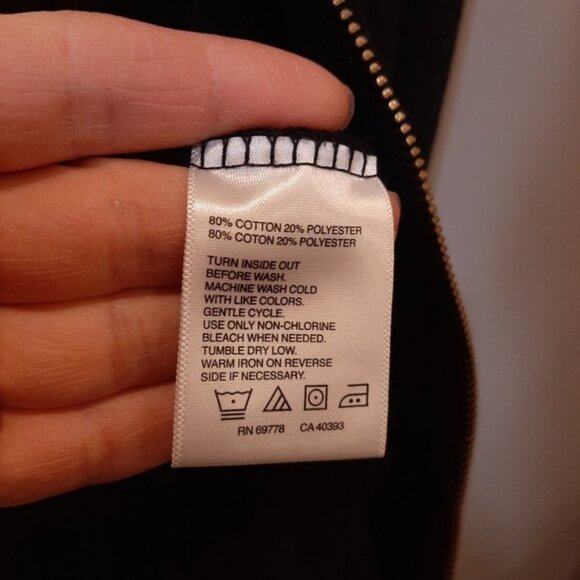 Foot Locker Zip Front Sweatshirt Jacket Hoodie Fleece Lined Athletic Black - Picture 14 of 15